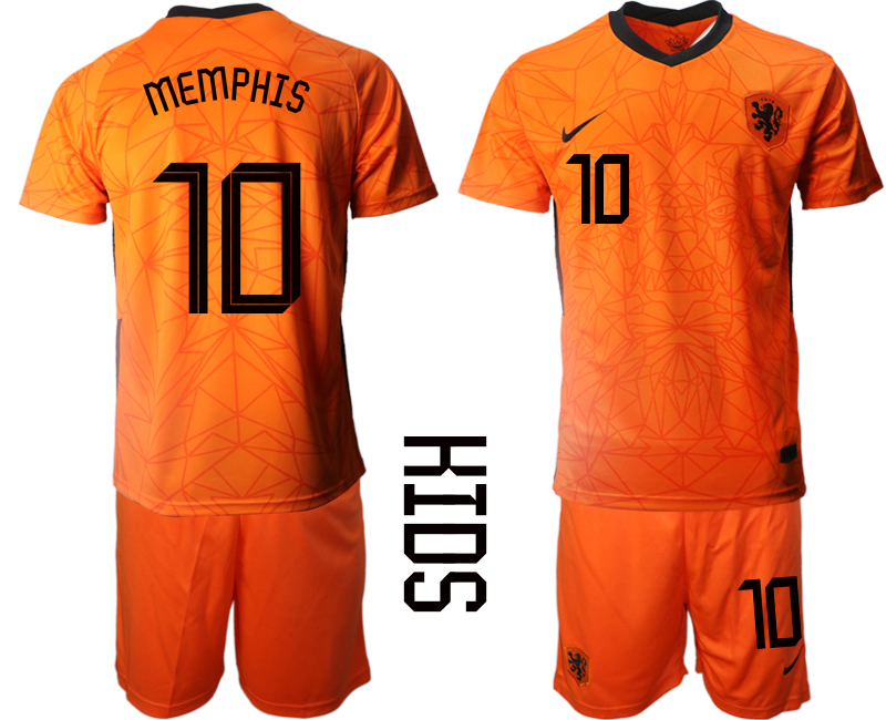 2021 European Cup Netherlands home Youth #10 soccer jerseys